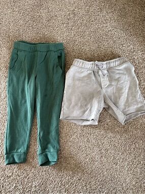 Garanimals Green Joggers and Cat & Jack Neutral Shorts Set